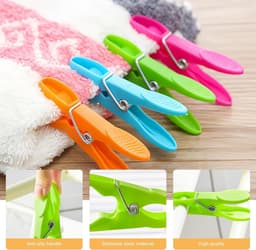 Wasknijpers met mand - Kleurrijke klemmen - Kleding ophangen - Sterke klemkracht - 48 stuks - Multicolor — thumbnail 5