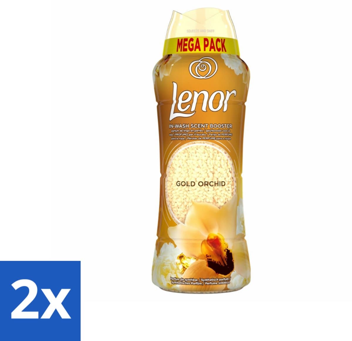 2 x Lenor – Geurparels – Gouden Orchidee – 570 g - Geurparel - Wasgeur - Orchidee - Vanille - Wasgeurparfum — afbeelding 1