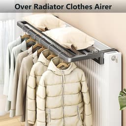 Wasrek radiator - Droogrek kleding - Snel drogen - Verstelbare hangers - 25 cm breed - Zwart — thumbnail 3