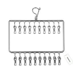 Rainbecom - Sokkenhanger RVS met Clips - 20 Clips Dubbel - Winddicht Droogrek voor Sokken en Ondergoed - RVS Wasrek 45x25 cm — thumbnail 1