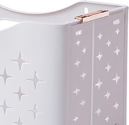 Wasmanden Dubbellaags - Kleding Opbergers - Huishoudelijk Organiseren - Inklapbaar Met Wieltjes - 42x36x14 cm - Rosé Goud — thumbnail 5