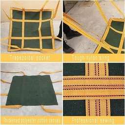 Canvas Pallet Zakken - Hijsnetten Kraan - Zwaar Vracht Hijsen - Slijtvast Nylon Materiaal - 1m X 1m - Naturel — thumbnail 5