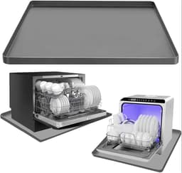 Afvoerbakmat - Lekbak Onderlegger - Apparaat Bescherming - Antislip Siliconen - 60x50cm - Zwart — thumbnail 5