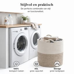 Tilburg Wasmand - Groote Wassorteerder - Speelgoedmand - Opbergmand - Wasmand opvouwbaar - Wasbox - Woon Accessoires - 40l — thumbnail 5