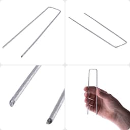 KADAX grondanker 150 x 40 mm, 50 stuks, grondanker van verzinkt staal, grondhaken voor het veilig bevestigen van onkruiddoek, haringen voor gazongrids, grondnagels (zilver) — thumbnail 3
