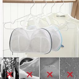 Allecto Plus - Set van 3 Waszakken Voor Bh's - Bh Wasnet met 3D Houder voor Wasmachine - Grote Herbruikbare Bh Waszak met Rits voor Wasmachinepakket — thumbnail 3