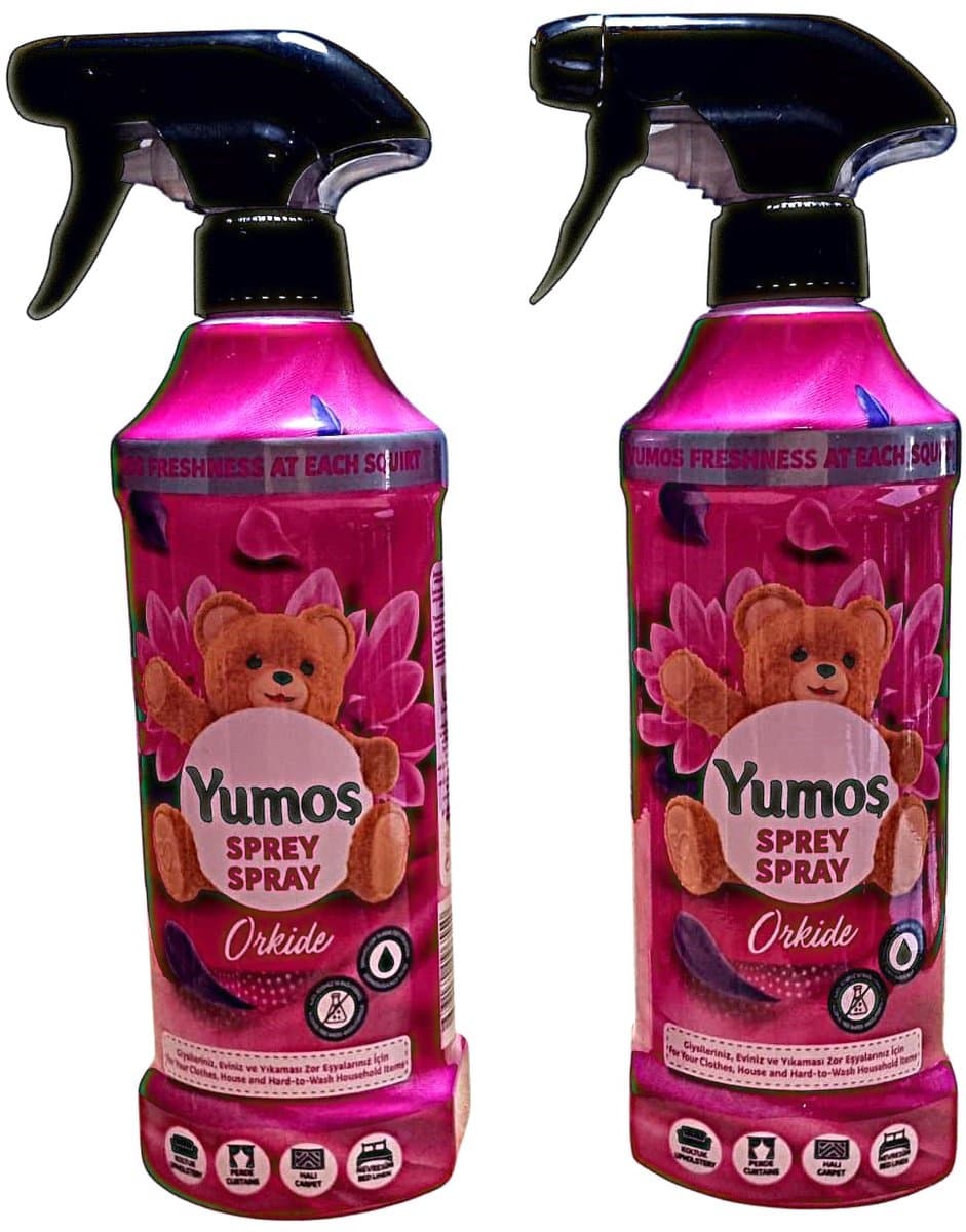 2x Yumos Orchidee Spray 450ml (geschikt voor huis, kleding, voertuigen) -Yumos Orkide Spreyi (ev, giyim, araç için uygundur) - 2x Yumos Orchid Spray 450ml (suitable for home, clothing, vehicles) — afbeelding 1