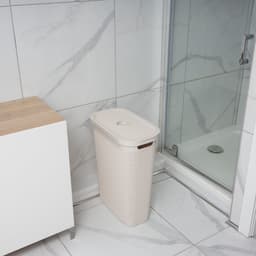 Wasmand 'Hessian' - 40 Liter - Wasbox met deksel - Crème - Ventilerend — thumbnail 5