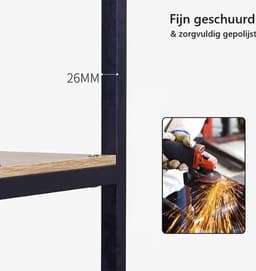 RFWR® Wasmachine Rek 3-laags Zwart – Ruimtebesparend en Vochtbestendig Opbergmeubel — thumbnail 3