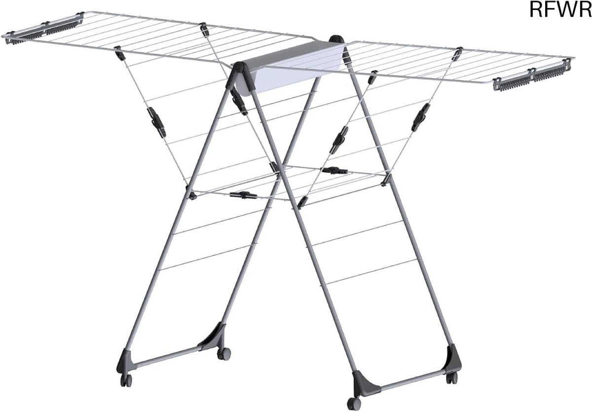 RFWR® Uitklapbaar Droogrek met 29 Meter Drooglengte - Compact en Mobiel - Ideaal voor Wasgoed en Kledinghangers — afbeelding 1
