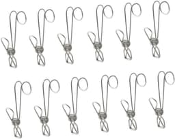 12 stuks robuuste wasknijpers met magnetische hanger voor kleerhangers - RVS wasknijper set met mondbadbeker - Kleding accessoires voor draadclips — thumbnail 1