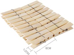 Houten wasknijpers, groot, natuurlijk hout, verpakking van 100, 5,8 cm, roestbestendig, voor in de klas en voor knutselwerkjes — thumbnail 4