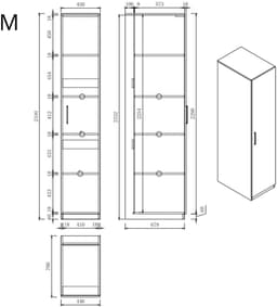 Wasophoogte® Wasmachine Kast Rome - Wasmachine verhoger - Wasmachine ombouw - 700(D)*1115(B)*2350(H) mm - Wit — thumbnail 5