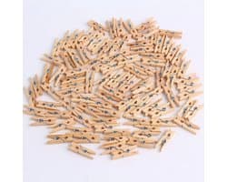 100 stuks wasknijpers - Lichtgewicht en milieuvriendelijk - 25 mm mini houten wasknijpers - Geschikt voor huisdecoratie en foto's