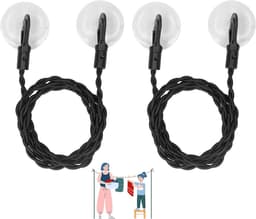 - Draagbare Reiswaslijn met Haken en Zuignappen voor Camping en Reizen - Intrekbare Kledingdrooglijn - Cruise Essentials - Binnen en Buiten - 2 Stuks — thumbnail 1