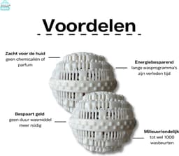 Ecologische Wasbol - Ecologische Wasbal - 2 stuks - Wit - Wasbal - Duurzaam - Wasmachine - Keramische Balletjes - Geen Wasmiddel — thumbnail 2