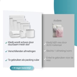 Waszakken Voor Wasgoed - Waszak - Waszakje Lingerie - Wastas - Set Van 8 — thumbnail 2