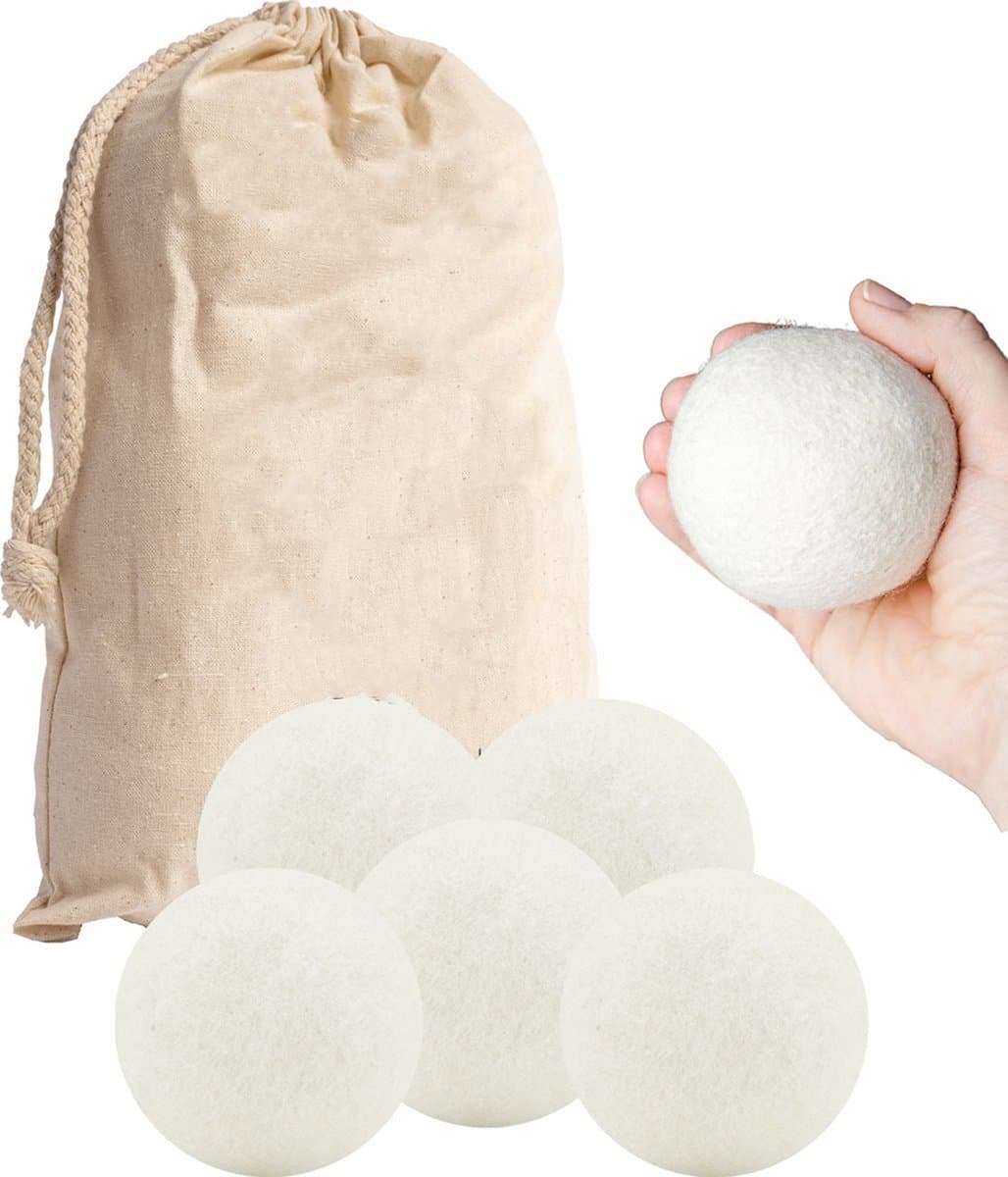 Drogerballen - Wasdrogerballen - Droogballen - Wasbol - 6 stuks - 100% biologisch afbreekbaar wol — afbeelding 1