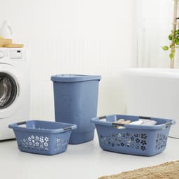 Wasmand 25L met bloemenprint - Markless — thumbnail 2