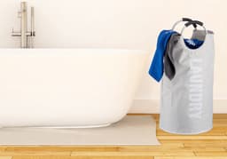 opvouwbare wasmand - met hengsel - 60 l - lichtgewicht - 70 x 38 cm - wit — thumbnail 3