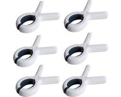 Klemmen 6 stuks - Wasknijpers - 6 stuks - Wit en blauw 100% kunststof en dus roestvrij | Laten geen afdrukken achter