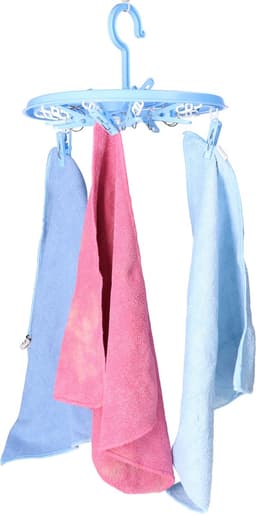 DID Droogcarrousel/droogmolen - 3x - blauw - met 12 knijpers - 26,5 cm — thumbnail 4