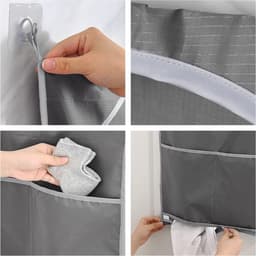 Hangende waszak, waszak, camping, waszak, deur, waszak met 2 extra roestvrijstalen deurhaken, wasmand, wordt in slaapkamerkasten, deuren muren (2 stuks) — thumbnail 4