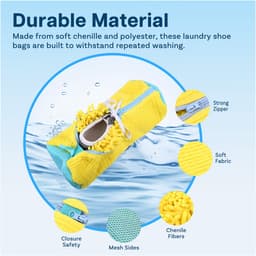 Schoenwaszak voor Wasmachine van MMOBIEL – 2 Stuks Waszakken voor Sneakers met 2 Paar Schoenspanners - Herbruikbare Schoenpoetszak met Rits voor Wasmachine - Schoenwaszak voor Sport, Witte Schoenen — thumbnail 4