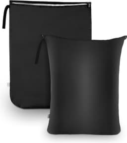 Waterdichte natte droge waszak, vuile waszak, reistas voor natte kleding met ritsen, stoffen luiertassen, multifunctionele waszakken, organizer, opbergtas voor badpakken, sportschool (1 stuk,28 x 45 inch) - zwart - 2XL - 70x115cm — thumbnail 2