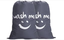 2 stuks waszakken voor op reis, vuile was, wasverzamelaar, waszak, grote opvouwbare wasmand, opbergtas, wasbak, outdoor, 120 liter, grijs — thumbnail 1