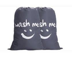 2 stuks waszakken voor op reis, vuile was, wasverzamelaar, waszak, grote opvouwbare wasmand, opbergtas, wasbak, outdoor, 120 liter, grijs — afbeelding 1