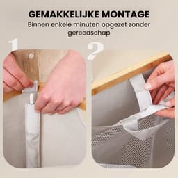 Oneiro's Luxe Wasmand PRO 140 L Beige - opvouwbaar - L38 x B57 x H67 cm - wasmanden - wassorteerder — thumbnail 2
