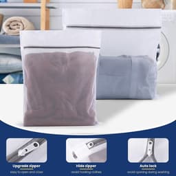 10 stuks waszakken voor wasmachineset, polyester wasnet groot met dichte en dunne netstijl voor beha, kleding, jeans, schoenen, knuffeldieren, dekens, ook als waszak voor op reis — thumbnail 2