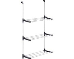 Deurhangend kledingdroogrek opvouwbaar, opvouwbaar, ruimtebesparend hangend kledingdroogrek met 3 lagen 12 opvouwbare staven 12,5 * 7 * 61,5 cm