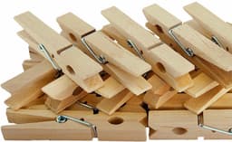 Wasknijpers - 50x st - naturel -7 cm - hout - knijpers - hobby - Kaartjes ophangen — thumbnail 2