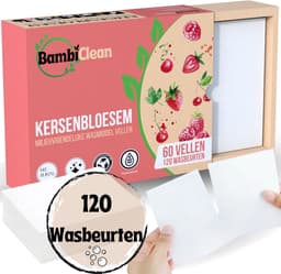 BambiClean Wasstrips Kersenbloesem - 120 wasbeurten - Milieuvriendelijke Wasmiddeldoekjes - Wasmiddel Strips — thumbnail 2