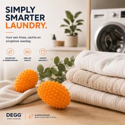 DEGG® - Wasdrogerballen voor Droger - 2 stuks - Herbruikbaar - Tot 25% Sneller Droog - Minder Kreukels & Statische Elektriciteit - Dryer Balls voor Wasdroger — thumbnail 2