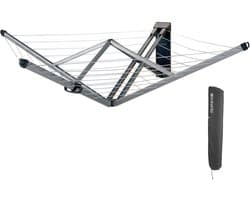 Brabantia WallFix Wanddroogrek - met Beschermhoes - 24 m - Metallic Grey — afbeelding 1