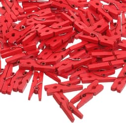 Mini Wasknijpers - Kleine Kledingclips - Foto Decoratie - Sterke Constructie - 2.5 cm - Rood — thumbnail 2