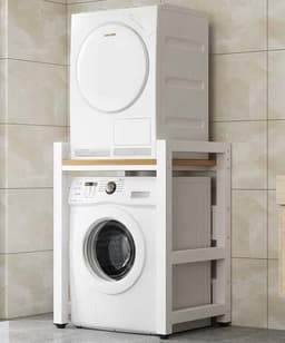 Wasmachine Kast - Opbergunit Plank - Ruimte Besparen - Sterk Draagvermogen - 75 x 65 x 105 cm - Wit — thumbnail 1