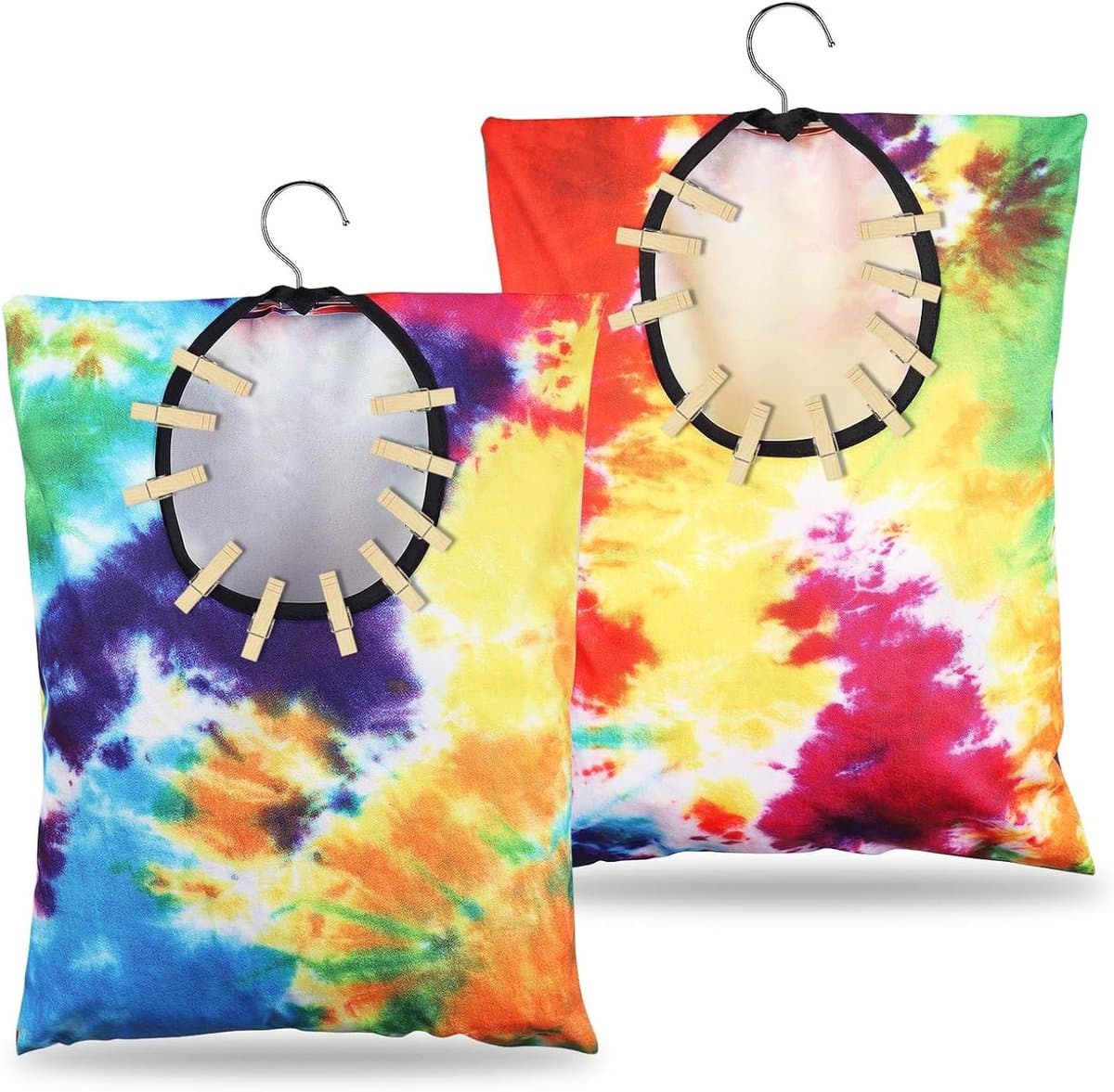 Wasknijper Tas - Kleding Pin Houder - Wasgoed Opbergen - Met Draaibare Hanger - 38 x 28 cm - Tie-dye — afbeelding 1