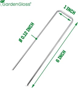 GardenGloss® Anti-Roest Stalen Grondankers (100 Stuks) - Stevige Grondankers Voor Onkruidmat, Tuinmat, Schutting & Camping - 150 mm Lang, 25 mm Breed, Ø 3 mm — thumbnail 4