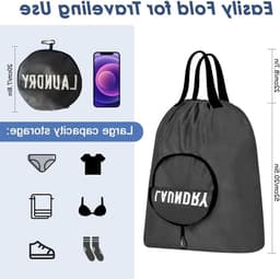 Vouwbare grote waszak voor onderweg, waterdicht, ideaal voor camping, fitness en vakanties, geschikt voor natte en droge kleding — thumbnail 3