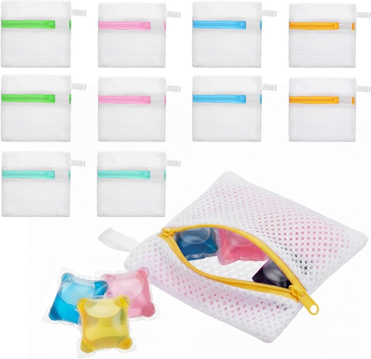 Mini-wasnetten en waszakken voor wasmiddelcapsules, duurzame polyester opbergzakken voor geurparels en gevoelige stoffen, ideaal voor reizen en wasorganisatie — afbeelding 1