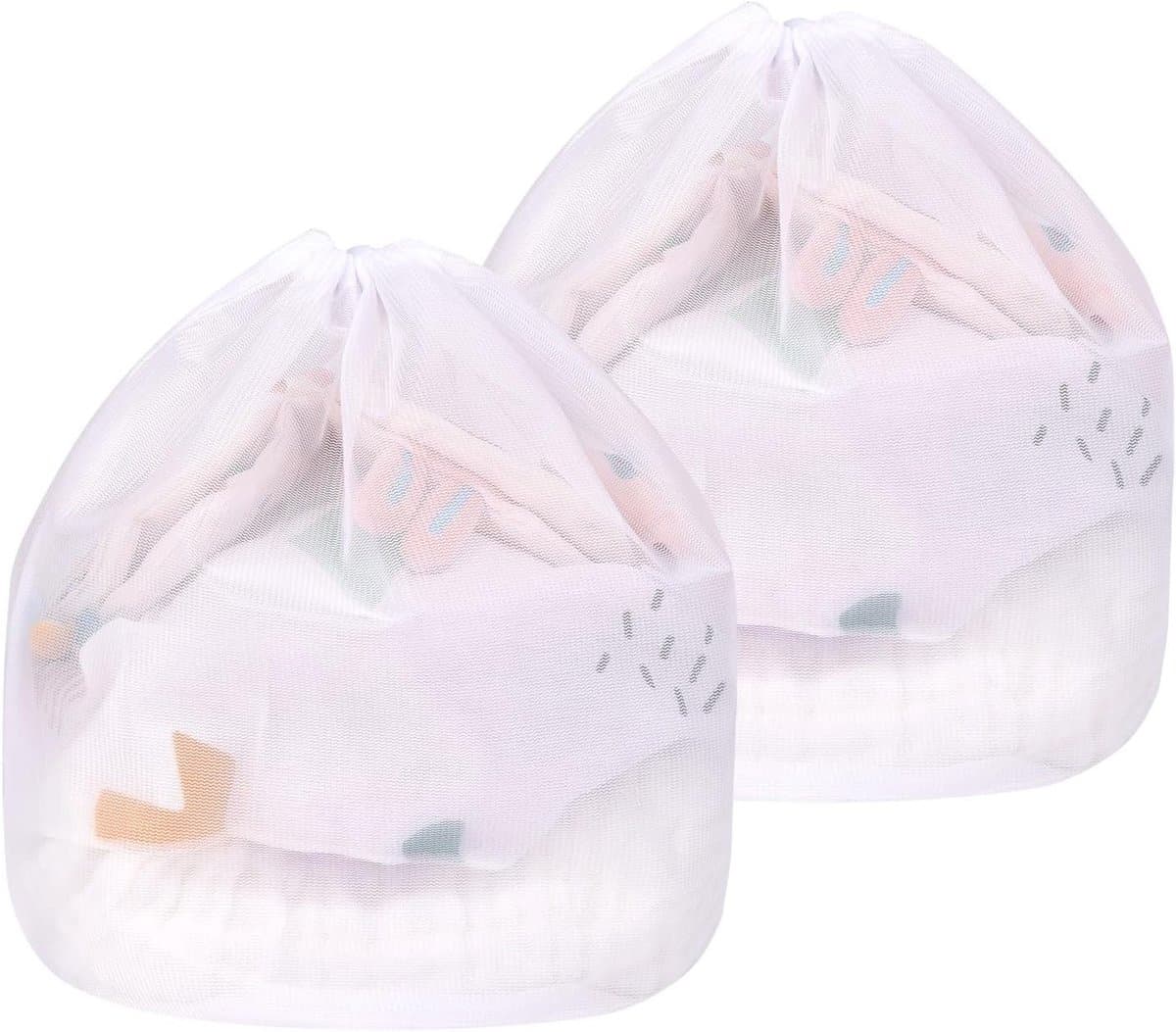 Herbruikbare Waszakken met Trekkoord, Fijn Net voor Wasmachine, Ideaal voor Blouses, Ondergoed en Lingerie (30 x 40 cm), Set van 2, Perfect voor Delicate Kleding — afbeelding 1