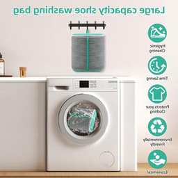 Waszak voor schoenen en sneakers XL, 2-in-1 ontwerp met extra reinigingsvak voor zolen, ideaal voor veilig wassen en drogen van je schoenen, grijs — thumbnail 5