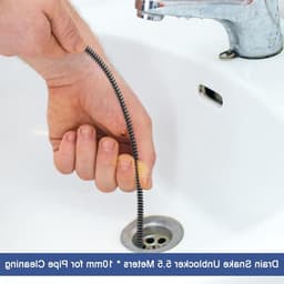 Drain Snake Ontstopper voor Elektrische Afvoerreinigingsmachine, 5.5m Veer met Boorconnector, Handmatige Ontstopper met Handschoenen voor Efficiënte Afvoerreiniging en Verstopte Leidingen — thumbnail 5