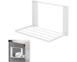 Verstelbaar Magnetisch Wasmachine Rek 41x25cm, Inklapbaar Droogrek, Opbergrek voor Wasruimte en Keuken, Ideaal voor Organisatie en Ruimtebesparing