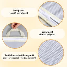 4 Stuks Mesh Waszakken voor Wasmachine - Hangende Wasmand voor Delicate Kleding - Zipper Opening voor Jassen, Truien, Lingerie en Sokken — thumbnail 4