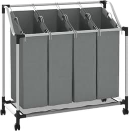 RUX® Wasmand 4 Vakken - Wasmand - Wassorteerder - Grijs - 20KG - 96cm x 40cm x 92cm — thumbnail 1